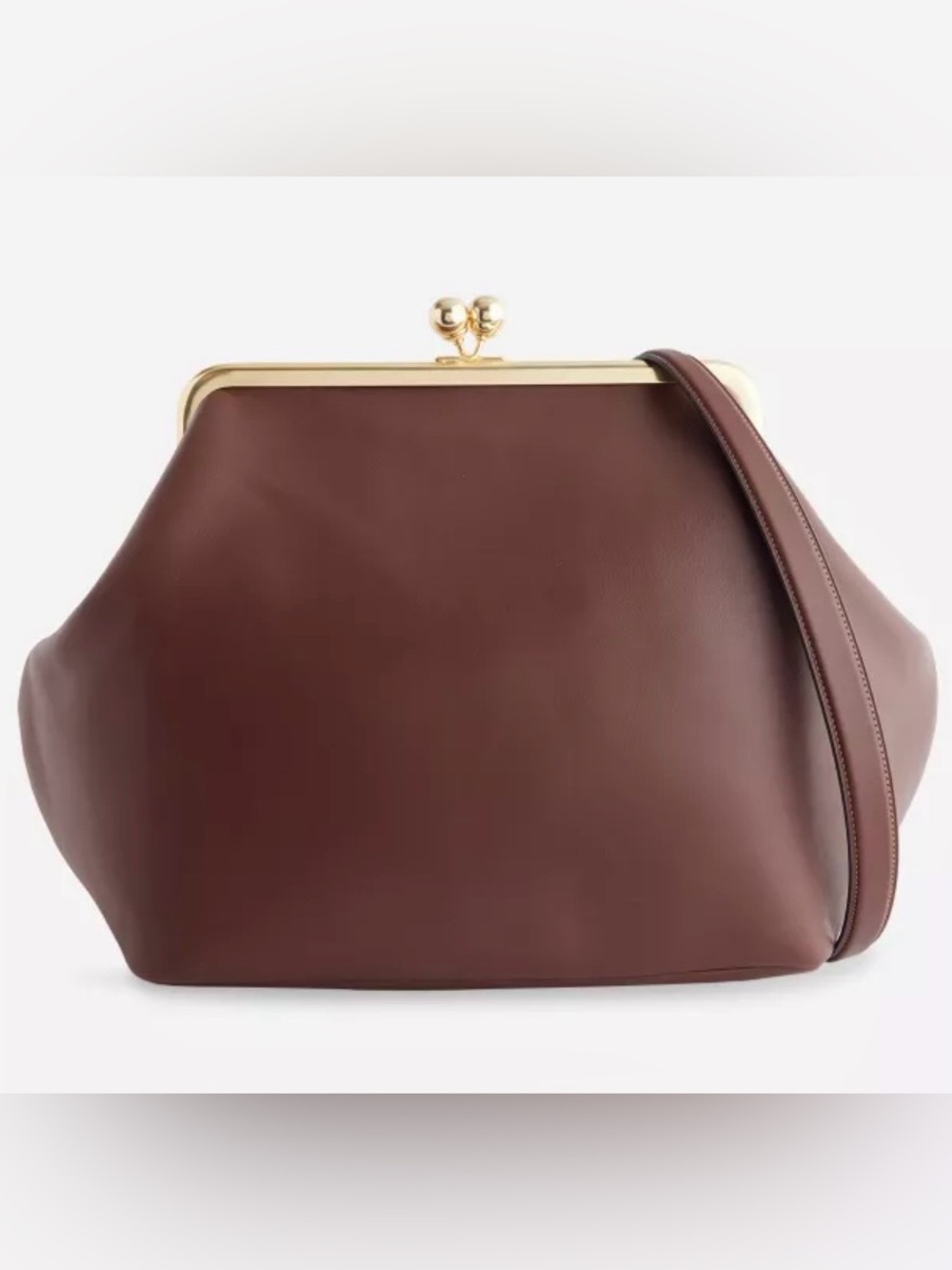 COACH SOLD OUT/LIMITED RE/EDITION Large Frame Leather Kiss-Lock Bag, Maple NWWT